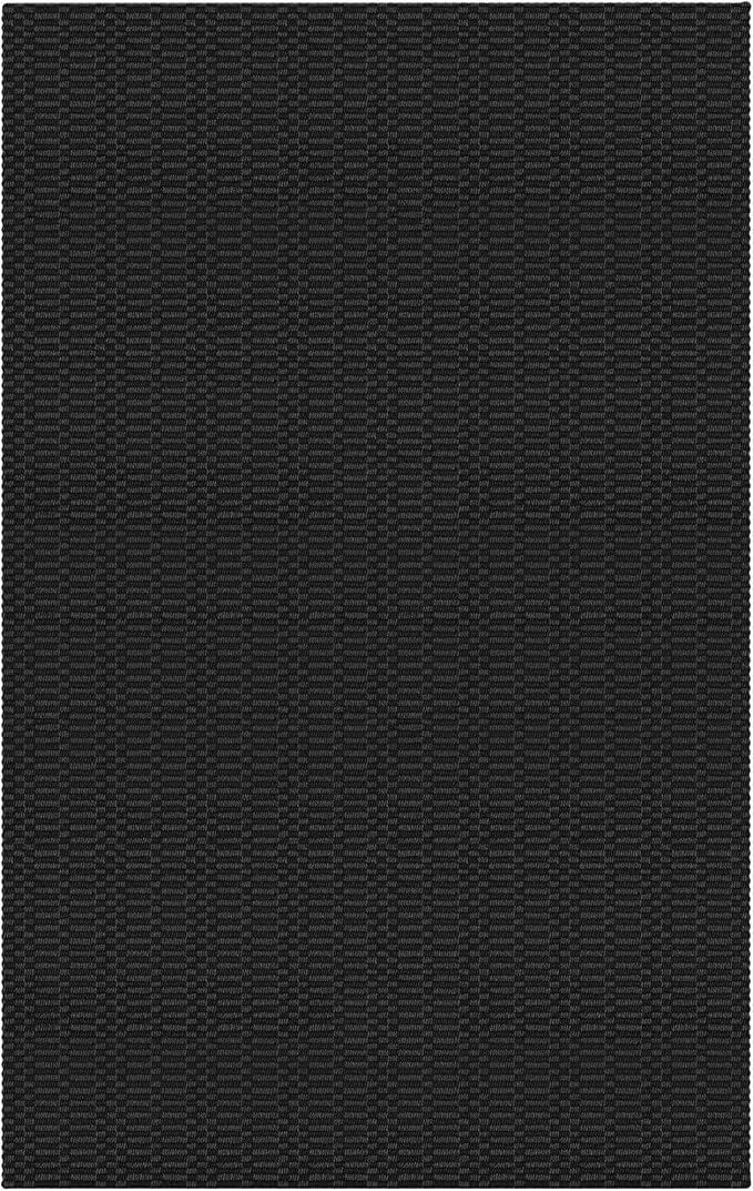 KOZYFLY Washable Area Rug 2x3 Ft Small Entryway Rug Indoor Door Mat Throw Rugs with Rubber Backing, Braided Cotton Floor Carpet for Front Entrance Bathroom Kitchen Foyer, Black/Grey