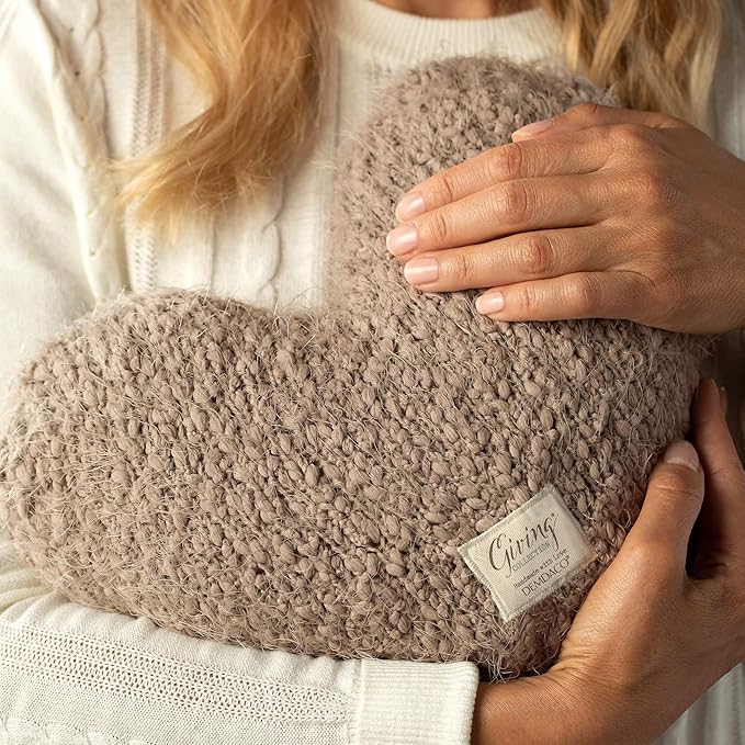 DEMDACO Giving Collection Pink Weighted Giving Heart - Weighted Heart Pillow for Bedding - Decorative Throw Pillow - Meaningful Gift Idea - Handmade - Luxurious, Soft & Cozy - 1.85 lbs