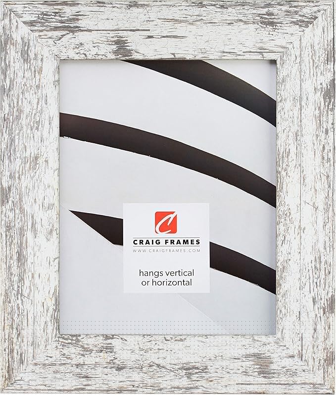 Craig Frames American Barn, Faux Barnwood Picture Frame, White, 14 x 18 Inch