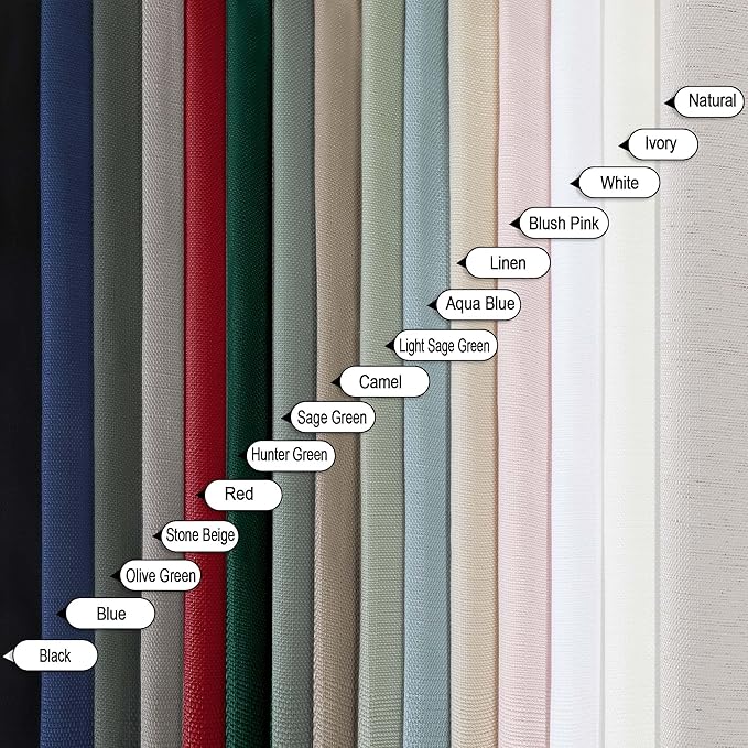Chyhomenyc Sage Green Curtains 108 Inch Length 2 Panels Set, Faux Linen Textured Light Filtering Soft Airy Farmhouse Curtain Drapes Ceiling to Floor for Large Window, 50Wx108L