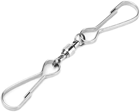 10 Pack Swivel Hook Stainless Steel 360 Rotating Wind Spinner Hooks Dual Clamp Holder for Bird Feeders Wind Chimes Spiral Ornaments Party Hanging Decor (Large Size 3.8x7.8cm) - Image 2