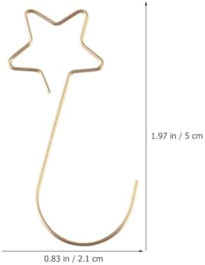 100pcs Star Christmas Ornament Hanger Hooks Stainless Steel - Image 2