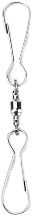 10 Pack Swivel Hook Stainless Steel 360 Rotating Wind Spinner Hooks Dual Clamp Holder for Bird Feeders Wind Chimes Spiral Ornaments Party Hanging Decor (Large Size 3.8x7.8cm) - Image 3