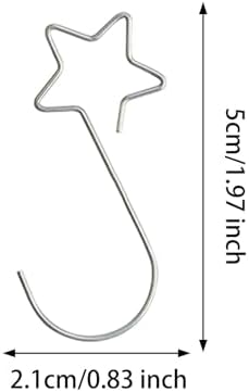 100 Pieces Star Shaped Christmas Ornament Hooks Christmas Tree Hangers Hanging Clips Bauble Hooks Made of Metal for Use Suitable for Home CHRI, Silver - Image 4