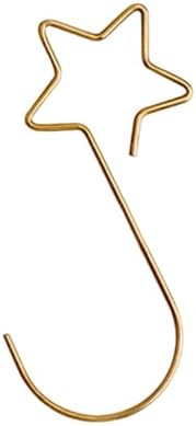 100 Pieces Star Shaped Christmas Ornament Hooks Christmas Tree Hangers Bauble Hooks Hanging Fasteners Made of Metal for Secure Hanging Suitable for Ho, Gold - Image 2