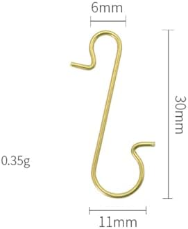 300 Pcs 3cm Christmas Ornament Hooks Christmas Tree Decoration Hangers Small Xmas Ball Hooks Mini Metal Wire Hanging Hooks S Shaped Hangers for Hanging Ornaments Charms Golden - Image 2