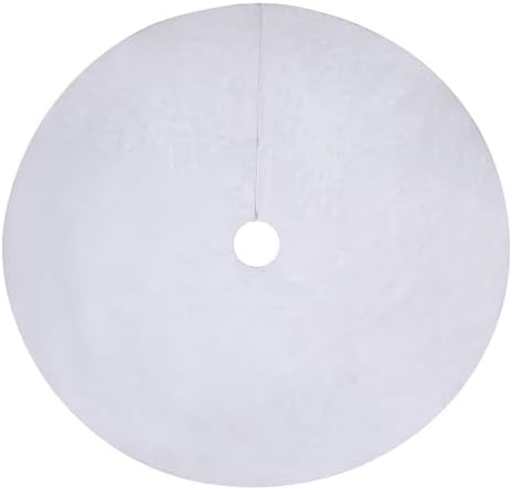 Christmas Tree Skirt 56 inch, White Plush Christmas Tree Skirt, for Family Christmas Decoration, Christmas Party Decoration(White???Large) by Unknown
