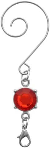 Christmas Ornament Hooks with Red Jeweled Gems, Set of 20 Decorative Silver Swirl S-Hooks with Lobster Claw Clasps, 3 Inch Hanging Hooks for Christmas Tree Ornaments, Holiday Decorations - Image 6