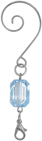 Light Blue Jeweled Christmas Ornament Hooks, Pack of 40 Silver Wire Ornament Hangers with Acrylic Jewel Accent and Storage Bag, 3 Inch Decorative Hooks for Christmas Tree Ornaments, Holiday Decor - Image 4