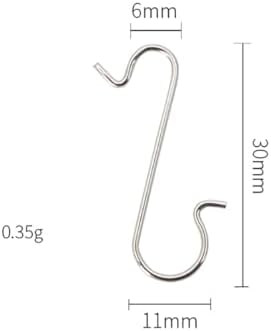 300 Pcs 3cm Christmas Ornament Hooks Christmas Tree Decoration Hangers Small Xmas Ball Hooks Mini Metal Wire Hanging Hooks S Shaped Hangers for Hanging Ornaments Charms Silver - Image 2
