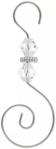 12 Ornament Hooks - 3 Inch Beaded Hangers - Strong Wire with Sparkly Faceted Beads Decorative Holiday Set of 12 Hooks (12 Silver Hooks) - Image 3