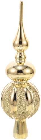 BESPORTBLE Golden Christmas Tree Topper, Plastic Xmas Finial Tree Topper Treetop Ornament, 9.05 Inch, Xmas Decoration for Holiday Parties and Festive Home Decor by BESPORTBLE