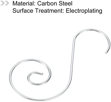 PATIKIL Christmas Ornaments Hooks 40 Pack S Shape Hooks Wire Metal Hanging for Christmas Party Tree Decorations, Silver Tone - Image 4