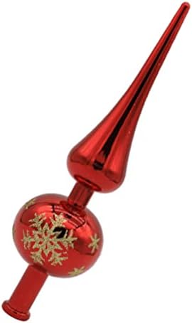 NUOBESTY Christmas Tree Topper - Blown Plastic Xmas Tree Finials Hand-Painted Treetop Plastic for Christmas Tree Ornaments (Red) by NUOBESTY
