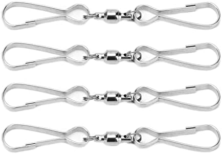 10 Pack Swivel Hook Stainless Steel 360 Rotating Wind Spinner Hooks Dual Clamp Holder for Bird Feeders Wind Chimes Spiral Ornaments Party Hanging Decor (Large Size 3.8x7.8cm) - Image 5