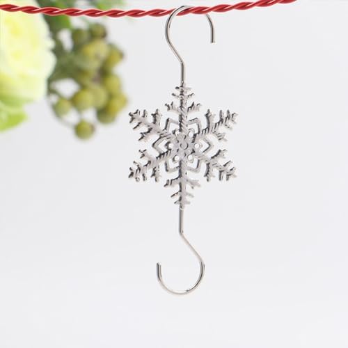 Ornament Hooks for Hanging Decorations, 20 PCS Gold Snowflake S-shaped Hangers - Swirl Christmas Tree Hangers with Crystal Beaded Tips for Small Ornaments - Image 6