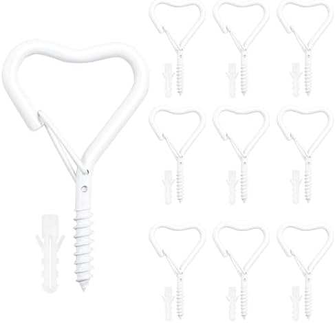 10 Pack Heart Shaped Screw Hooks for Hanging Plants, Ceiling Hooks by BJUTYEU