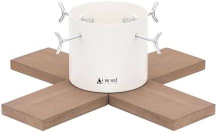 Nest Christmas Tree Stand Base for 6ft Real Tree - Modern Small Tabletop Holder Xmas Decoration Hip (White) by TreeNest