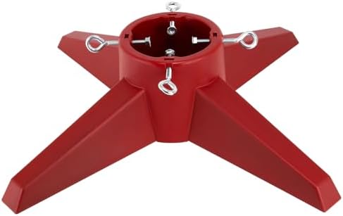 HarcoHome Christmas Tree Stand for Live Tree, Fits up to 8ft Real Tree, Rocky-Solid Design Tree Base with Spike for Real Tree, Sturdy Xmas Tree Holder for Christmas Decoration (Red) by HarcoHome