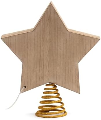 DEMDACO Lit Star Nativity Tree Topper, Gold Wooden Star, 10 x 8.5 in - Image 4