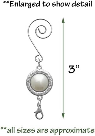 Pearl Christmas Ornament Hooks Set of 24, 3 Inch White Pearl Ornament Hangers with Silver S Hooks and Lobster Claw Clasps, Decorative Xmas Tree Hooks for Ornaments, Holiday Crafts, Accents & Displays - Image 2