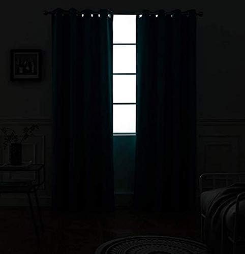 Yakamok Light Blocking Window Blackout Curtains Thermal Insulated Room Darkening Drapes for Bedroom,Solid Grommet Top Window Panels, 52x108 Inch, Navy Blue, One Pair