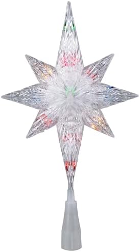 11" Lighted Clear Crystal Star of Bethlehem Christmas Tree Topper - Multicolor Lights by Northlight