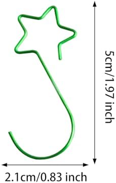 100 Pieces Star Shaped Christmas Ornament Hooks Christmas Tree Hangers Bauble Hooks Hanging Fasteners Made of Metal for Secure Hanging Suitable for Ho, Green - Image 3