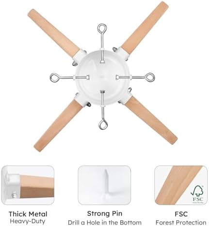 HarcoHome Christmas Tree Stand for Live Tree 8ft, Metal and Beech Hardwood Christmas Tree Holder with Spike for Fresh Tree, Tree Base for Real Tree, Arch Design, Seasonal Decor (White) - Image 4