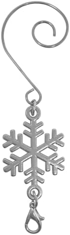 Snowflake Christmas Ornament Hooks Set of 12, Shiny Silver Christmas Tree Hangers with S-Hook and Lobster Claw, 3.5 Inch Metal Snowflake Accessories for Xmas Tree Decor, Crafts, Holiday Displays - Image 7