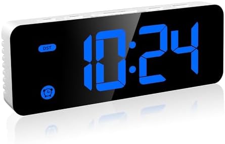 Small Digital Alarm Clock for Kids with Dimmable Backlight Volume Blue by Hodik