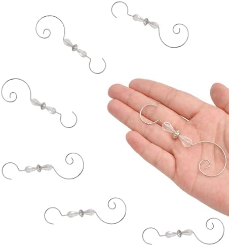 INCREWAY 30pcs Christmas Ornament Hooks, Christmas Decoration Hooks, S-Shaped Hangers, Ornament Metal Hooks with Crystal, Silver - Image 4