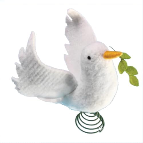 Bits and Pieces 12 Inch White Felt Dove Christmas Tree Topper - Image 5