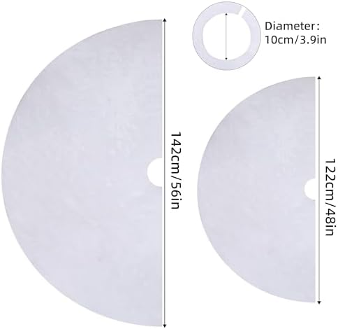 Christmas Tree Skirt 56 inch, White Plush Christmas Tree Skirt, for Family Christmas Decoration, Christmas Party Decoration(White???Large) - Image 2