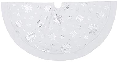 Flash World 48 Inch Large Christmas Tree Skirt Xmas Soft Cover Mat Decor Snowflake Collar Farmhouse Tree Skirt for Holiday Ornaments Party Home Indoor Decorations (White?€?Three Cotton Layer, 48INCH) - Image 5