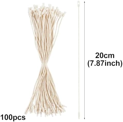100pcs Ornament Hangers String, 7.87 Inch Precut Metallic Tinsel Rope Ornament Hanging Ropes with Snap Fastener for Christmas Tree Baubles Tags Party Favor, Milk White - Image 2