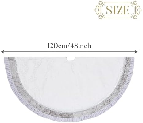 Valery Madelyn 60 Inch Sliver Christmas Tree Skirt for Tree Decorations - Image 5