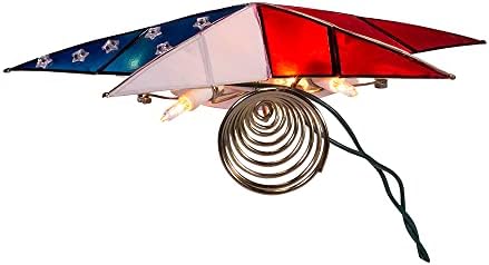 Kurt Adler UL 10L Capiz American Flag Inspired Star Treetop - Image 7