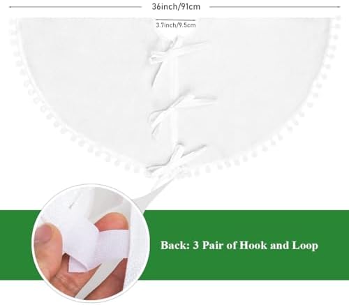Plain White Christmas Tree Skirt 36 inch Tree Skirt for Christmas Decor - Image 4