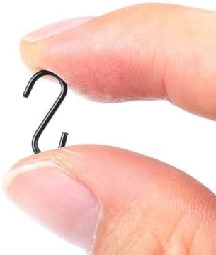 100pcs Mini S Shape Hooks 1/2 Inch Black Wire Ornament Connectors - Image 2
