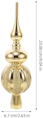 BESPORTBLE Golden Christmas Tree Topper, Plastic Xmas Finial Tree Topper Treetop Ornament, 9.05 Inch, Xmas Decoration for Holiday Parties and Festive Home Decor - Image 4