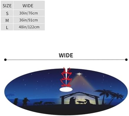 Holy Blue Star Christmas Nativity Scene Christmas Tree Skirt 30" for Xmas Halloween New Year Holiday Party Home Tree Mat Decor Ornaments Decoration - Image 2
