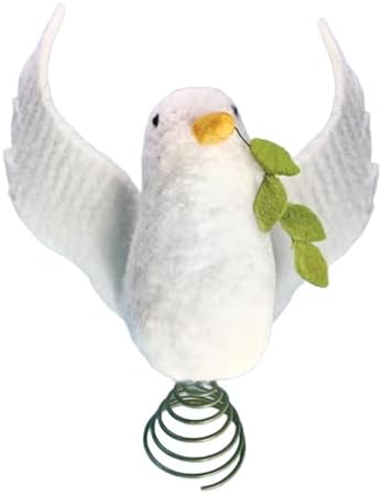 Bits and Pieces 12 Inch White Felt Dove Christmas Tree Topper - Image 6