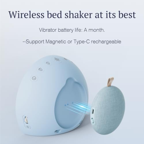 ANJANK Super Loud Alarm Clock with Wireless Bed Shaker, Vibrating Dual Alarm with Light Wake Up for Heavy Sleepers & Hearing Impaired, 9-Color Night Light, 8 Sounds, 0-100% Dimmer, USB Charger - Image 5