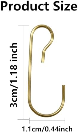 120PCS 1.18Inch Christmas Ornament Metal Hooks, Golden Bendable Hanging Hook for Christmas Tree Decoration, Party, Festival Activity, Holiday - Image 3