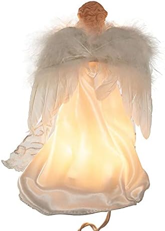 Kurt Adler UL 10-Light Angel Treetop, 8.5-Inch, White/Silver - Image 6