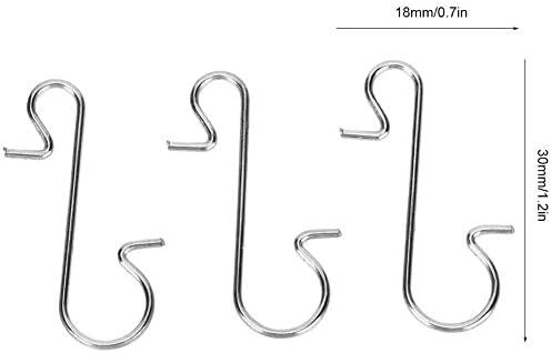 TOPINCN 100pcs Ornament Hooks Multi-Purpose Metal S Shape Hook Christmas Ornament Hangers Tree Holder Decoration (White) - Image 3