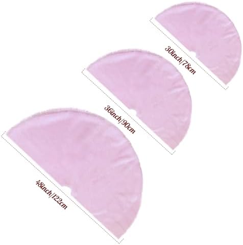 Christmas Tree Skirt Pink Plush 48 inch Xmas Tree Skirt Faux Fur Thick for Family Party Christmas Tree Decoration - Image 3