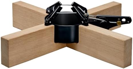 Krinner Christmas Tree Kopenhagen - Oak Brown Stand - Original Single Cable Operation, Holds up to 8 ft Live Trees - Foot Pedal Setup - 4 Solid Steel Stabilizing Feet, German Made by Krinner