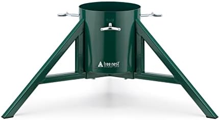 Tree Nest Christmas Tree Stand Base Tree Holder Modern Design for 8.5ft Real Trees Steel Stable for Xmas Tree Decoration Geometric (Medium, Green) by TreeNest